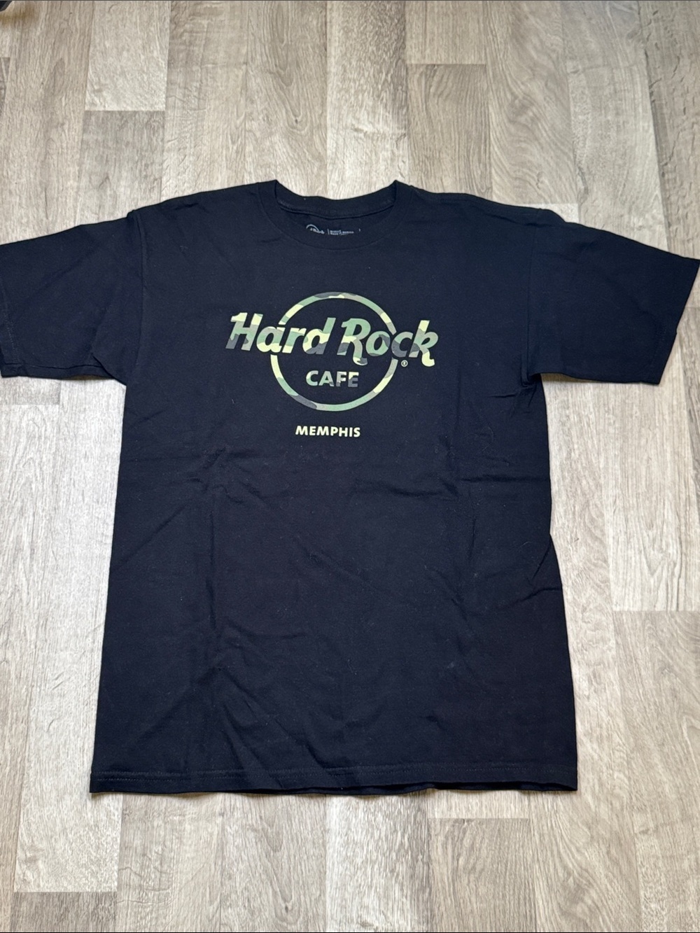 Hard Rock Cafe Black T-Shirt with Green Logo - Memphis